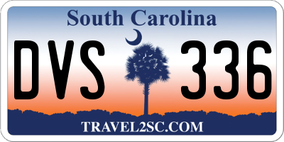 SC license plate DVS336