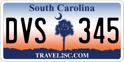 SC license plate DVS345