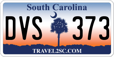 SC license plate DVS373
