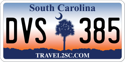 SC license plate DVS385