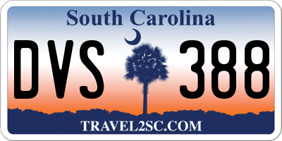 SC license plate DVS388