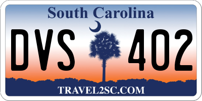 SC license plate DVS402
