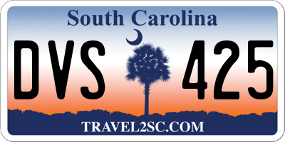 SC license plate DVS425