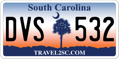 SC license plate DVS532