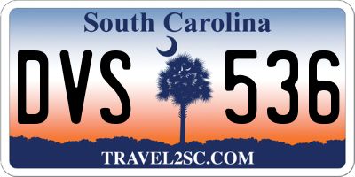 SC license plate DVS536