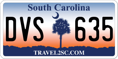 SC license plate DVS635