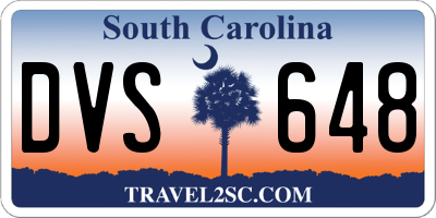 SC license plate DVS648
