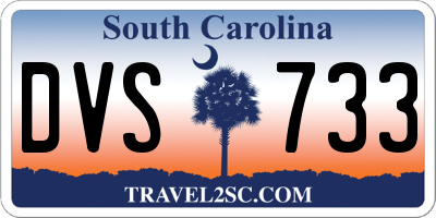 SC license plate DVS733