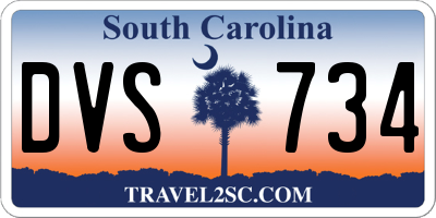SC license plate DVS734
