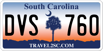 SC license plate DVS760