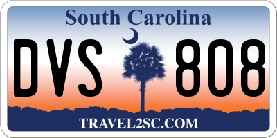 SC license plate DVS808