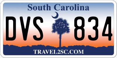 SC license plate DVS834