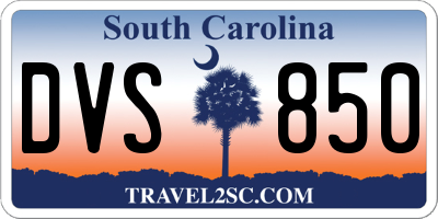 SC license plate DVS850