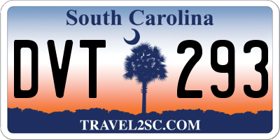 SC license plate DVT293