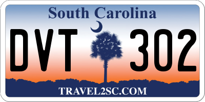 SC license plate DVT302