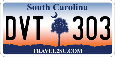 SC license plate DVT303