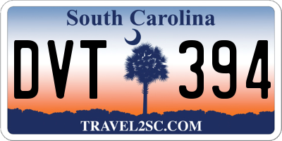 SC license plate DVT394