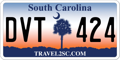 SC license plate DVT424