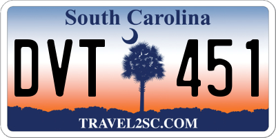 SC license plate DVT451
