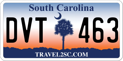 SC license plate DVT463