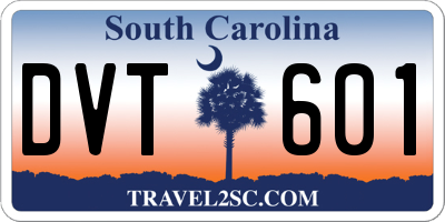 SC license plate DVT601