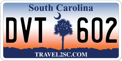 SC license plate DVT602