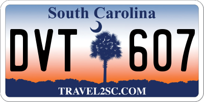 SC license plate DVT607