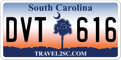 SC license plate DVT616