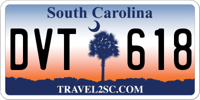 SC license plate DVT618