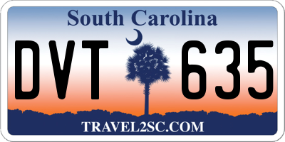 SC license plate DVT635