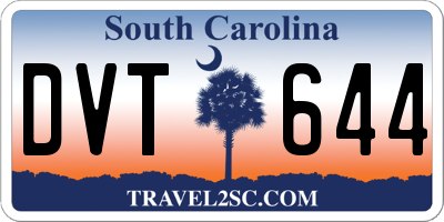 SC license plate DVT644