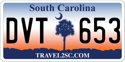 SC license plate DVT653