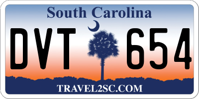 SC license plate DVT654