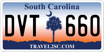 SC license plate DVT660