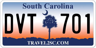 SC license plate DVT701