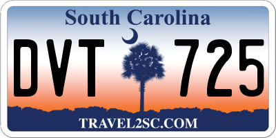 SC license plate DVT725