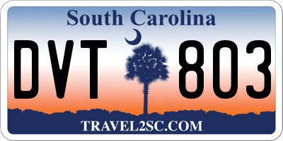 SC license plate DVT803