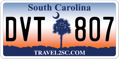 SC license plate DVT807