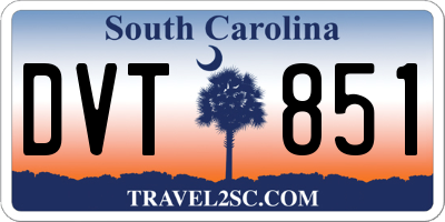 SC license plate DVT851