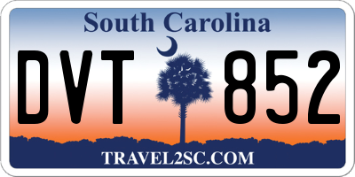 SC license plate DVT852
