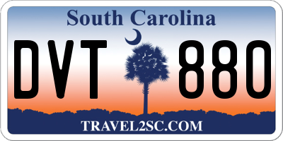 SC license plate DVT880
