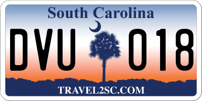 SC license plate DVU018