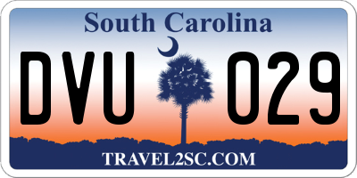 SC license plate DVU029