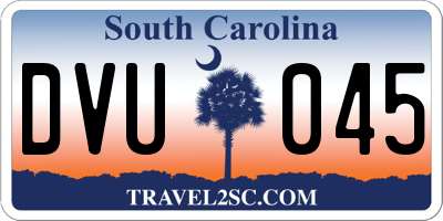 SC license plate DVU045