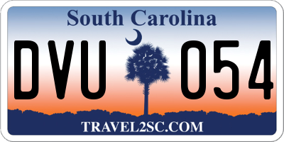 SC license plate DVU054