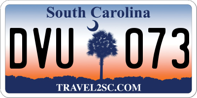 SC license plate DVU073