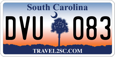 SC license plate DVU083