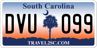 SC license plate DVU099