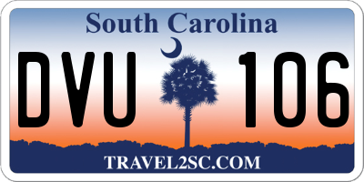 SC license plate DVU106