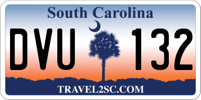 SC license plate DVU132